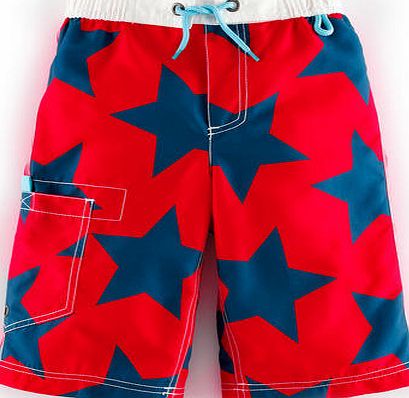 Mini Boden Surf Shorts Red/Navy Star Mini Boden, Red/Navy