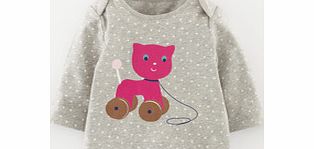 Sweet Dotty Print T-shirt, Grey Marl/Pink