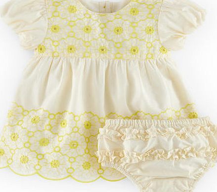 Mini Boden Sweet Embroidered Dress Sunflower Yellow/Calico