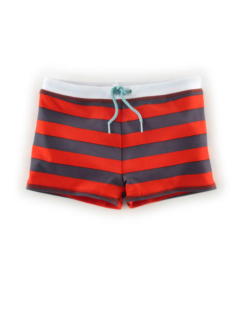 Mini Boden Swim Trunks Red/Grey Stripe Mini Boden, Red/Grey