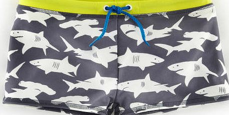 Mini Boden Swim Trunks, Slate/Ecru Giant Sharks 34486076