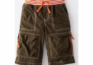 Mini Boden Techno Shorts, Dark Khaki,Goldfish,Grey Multi