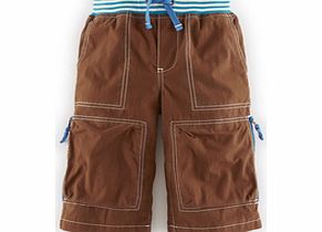 Mini Boden Techno Shorts, Storm/Ochre Star,Nut,Navy/Red
