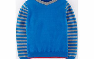 Mini Boden The Jumper, Cobalt V-neck,Grey Melange Crew Neck