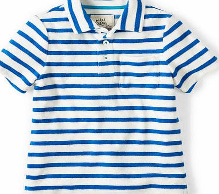 Mini Boden Towelling Polo, Blue 34703926