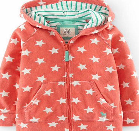 Mini Boden Towelling Zip-through, Coral 34513978