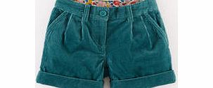 Mini Boden Turn-up Shorts, Amazon Green Cord,Violet Cord