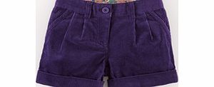 Mini Boden Turn-up Shorts, Violet Cord,Amazon Green Cord
