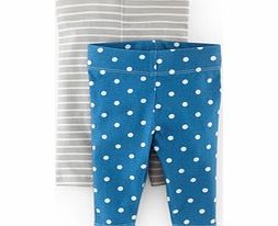 Mini Boden Twin Pack Leggings, Grey Marl/Forget Me Not