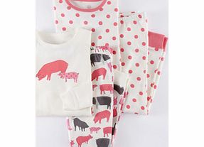 Mini Boden Twin Pack Long Johns, Peony Spotty