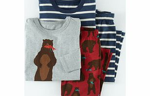 Mini Boden Twin Pack Pyjamas, Rockabilly Grizzly 34326983