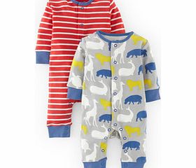 Mini Boden Twin Pack Rompers, Seal Animal