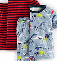 Mini Boden Twin Pack Short Johns, Light Airforce Volcano