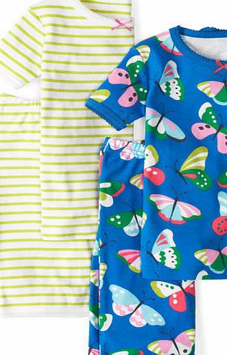 Mini Boden Twin Pack Short Johns Polka Blue Butterflies