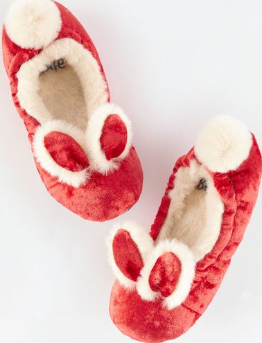 Mini Boden Velvet Bunny Slippers Red Mini Boden, Red 34921130