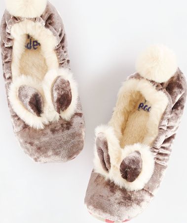Mini Boden Velvet Bunny Slippers Truffle Mini Boden,