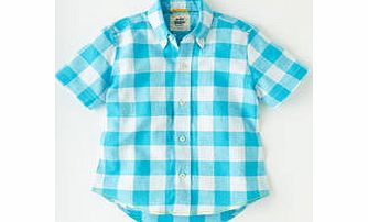 Mini Boden Washed Summer Shirt, Pool Gingham,Sail Red