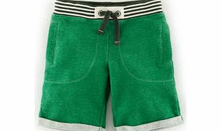 Mini Boden Washed Sweatshorts, Leaf,Blue,Red/Slate Star