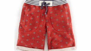 Mini Boden Washed Sweatshorts, Red/Slate Star,Leaf,Blue