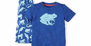 Mini Boden Wildlife Pyjamas, Sail Blue Deep Sea,Reef