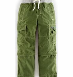 Mini Boden Zip-off Cargos, Basil,Blue,Blaze