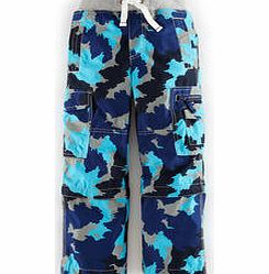 Mini Boden Zip-off Cargos, Basil,Blue,Kingfisher