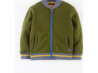 Mini Boden Zip Through Sweatshirt, Fatigue Green 34245555