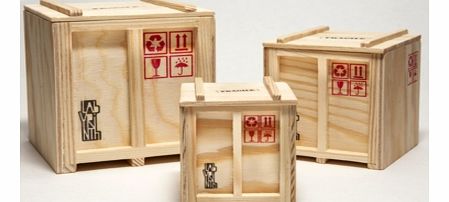 Mini Shipping Crates - Set of 3 Desk Tidies 4388P