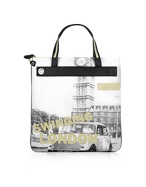 MINI Shout - Black and White Canvas Bucket Tote Bag