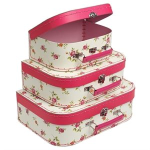 Mini Suitcase Set of 3 - Rose Design