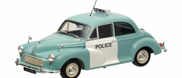 Minichamps 1/18 Scale Ready Made Die Cast - Morris Minor Police Car Light Blue/White