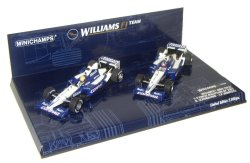 Minichamps 1:43 Scale BMW Williams FW24 Malaysian GP 1-2 Twin Set - Ltd. Ed. 2,500 pcs - Ralf Schumacher & Juan