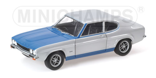 Minichamps Ford Capri RS RHD 1973 in Silver/Blue