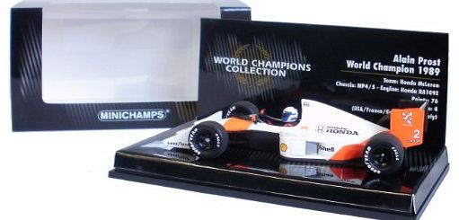 Minichamps McLaren MP4/5 1989 - Alain Prost 1989 F1 World Champion 1/43 Scale Die-cast Model