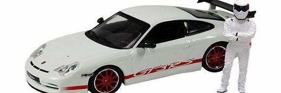 Minichamps Top Gear 1:43 Scale Porsche 911 GT3 RS Diecast Car (White with Red Stripe) with The Stig Figure