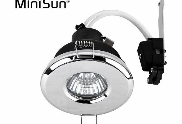 MiniSun Bathroom/Shower IP65 Polished Chrome GU10 Ceiling Downlight
