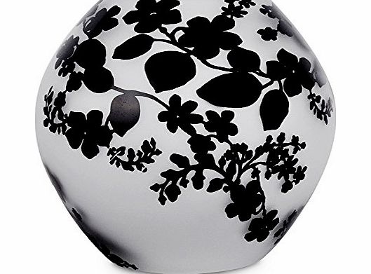 MiniSun Contemporary White Frosted Glass Black Floral Leaf Damask Pattern Round Ball Glass Table Lamp Light
