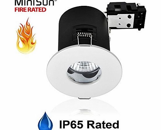 MiniSun Fire Rated Bathroom/Shower IP65 White Domed GU10 Ceiling Downlight