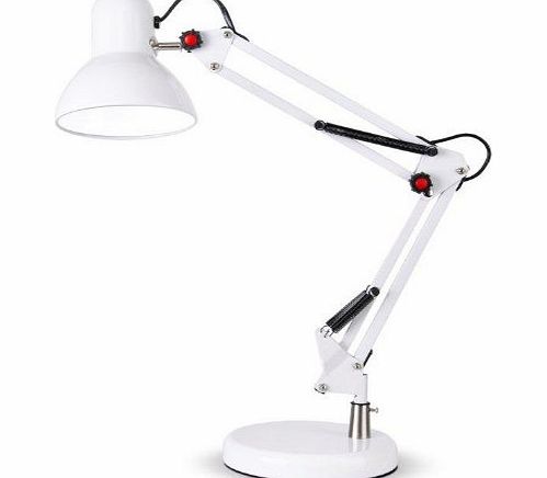 MiniSun Gloss White Daylight Energy Saving Reading Task Desk Table Lamp - Complete With 1 x 5w Long Life SMD LED GU10 Bulb