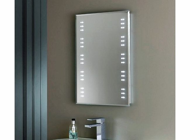 MiniSun Large Modern LED Bathroom Cosmetic Demister Shaver Socket Wave Sensor Mirror - IP44 Rated
