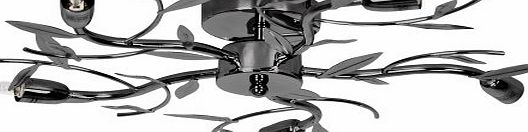 Modern Black Chrome 5 Way Decorative Blossom Ceiling Light