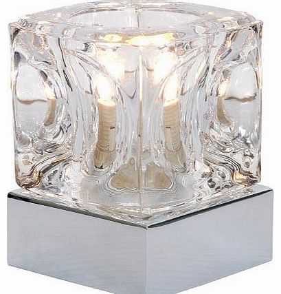 MiniSun Modern Glass Ice Cube Touch Table Lamp with Chrome Base