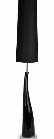 MiniSun Modern Gloss Black Ceramic amp; Silver Chrome Retro Style Floor Lamp
