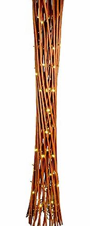 MiniSun Tall Dark Brown Rattan Lattice Wicker Twig Decorative Floor Lamp Light - With 80 Warm White Fairy Lights
