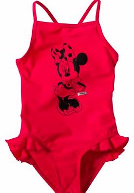 Minnie Mouse Disney Minnie Mouse Girls Neon Pink Swimsuit -