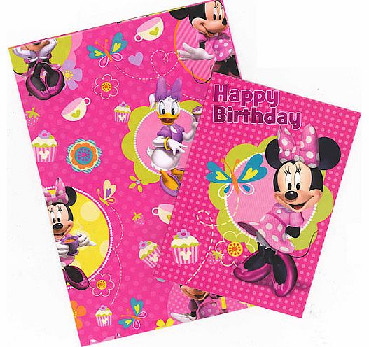 Minnie Mouse Gem Minnie Wrapping Paper‚ Birthday Card