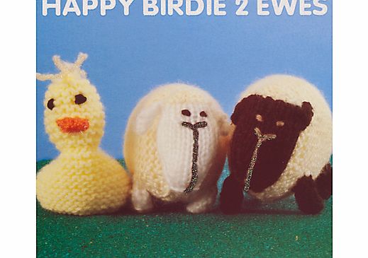 Mint Happy Birdie 2 Ewes Birthday Card