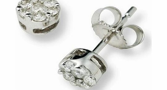 Miore 0.2 Carat Diamond Stud Earrings in 9ct White Gold