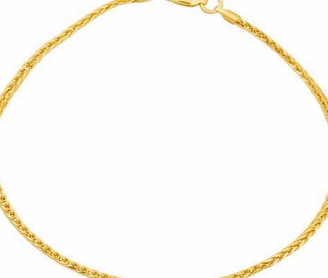 Miore 9ct Yellow Gold Soft Wheat Chain Bracelet of 19.5cm MSIL929B