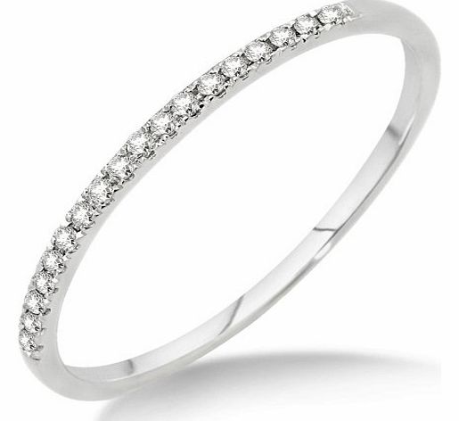 Miore Eternity Ring, 9ct White Gold, Diamond Eternity Ring, Size O 1/2, MP9011RP